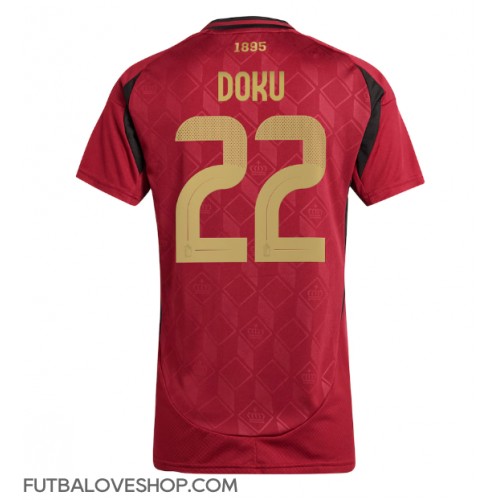 Dres Belgicko Jeremy Doku #22 Domáci pre Ženy ME 2024 Krátky Rukáv